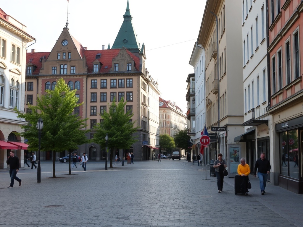 Mapa z zaznaczonymi punktami usługowymi w Lubinie, prezentująca infrastrukturę miasta